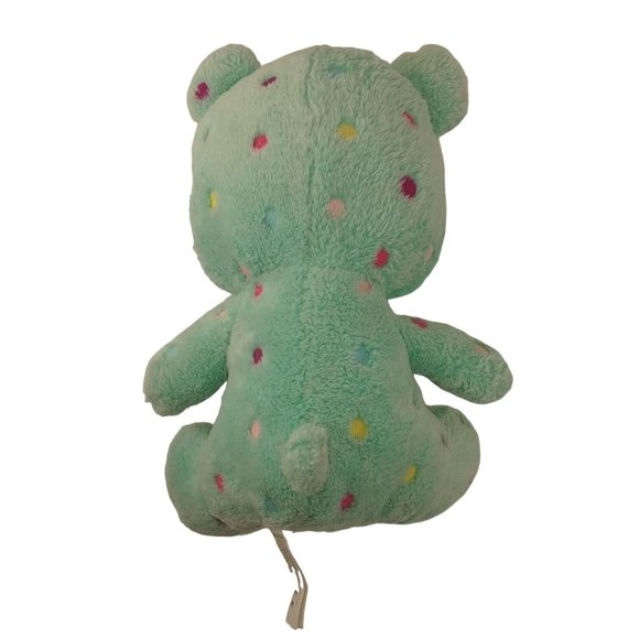 Kellytoy Mint Green Polka Dot Stars On Belly Bear Plush 12" Stuffed Animal - Picture 5 of 6